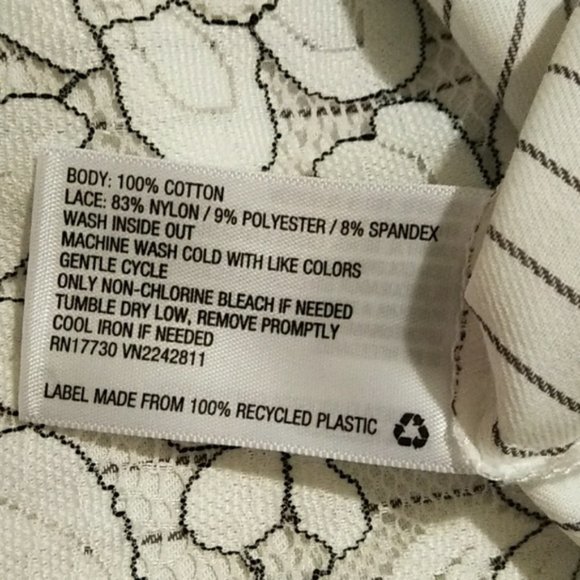 😻 4/$25 Isabel Maternity Pinstriped Topo with Lace Bodice NWOT L - Picture 7 of 9